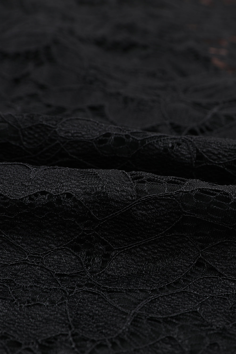 Black V Neck Lace Sheer Puff Sleeve Bodysuit