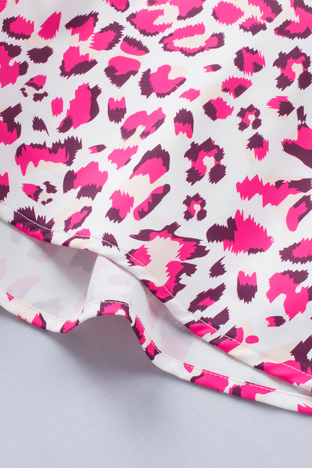 Rose Leopard Print Flutter Casual Shorts