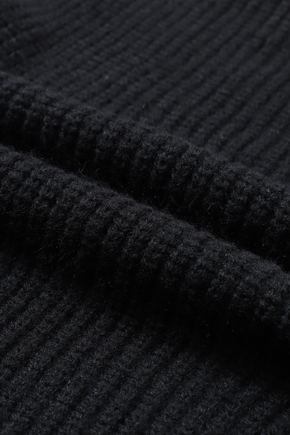 Black Oversized Fold Over Sleeve Sweater Cardigan