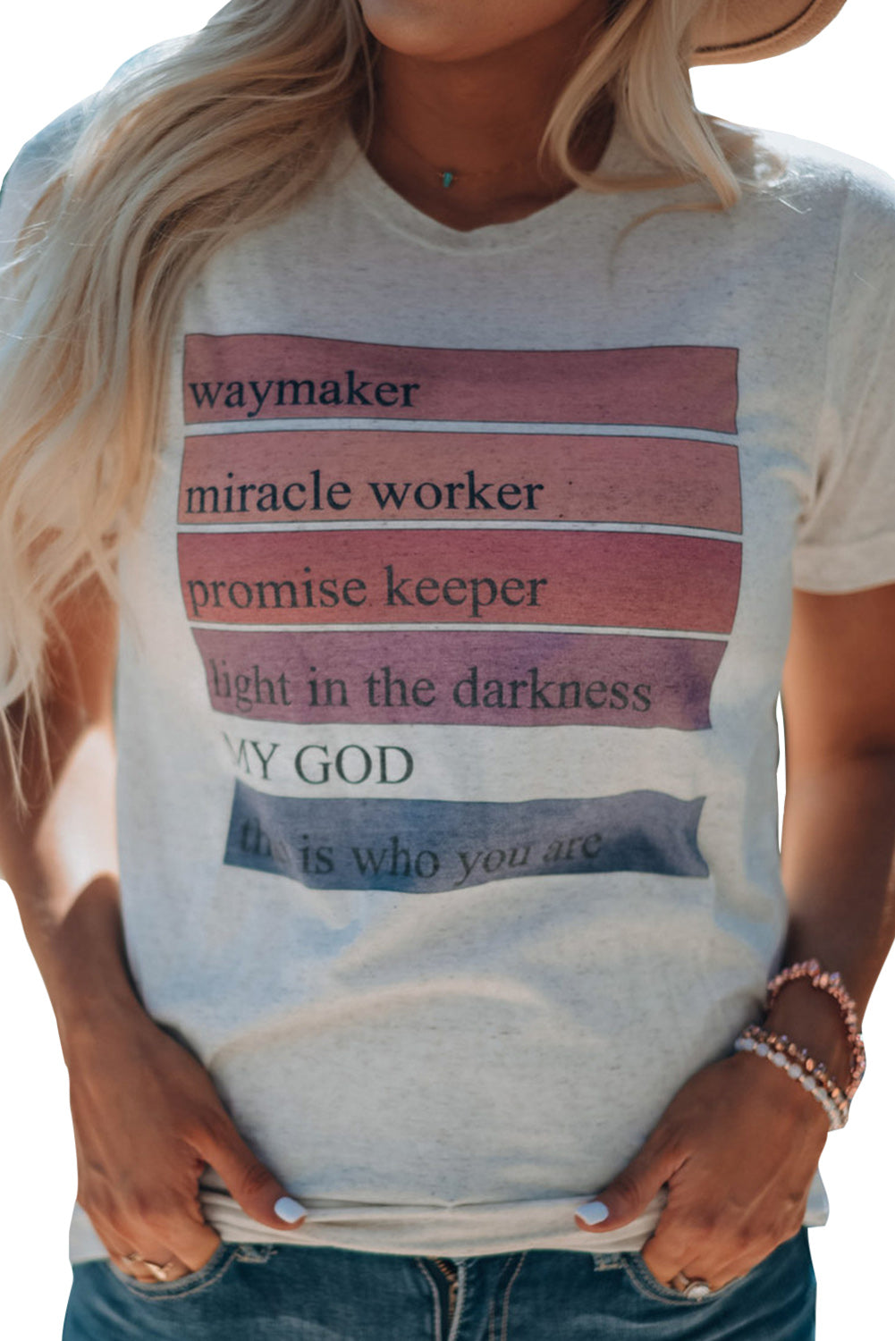 White God Waymaker Miracle Worker Promise Keeper Graphic Tee
