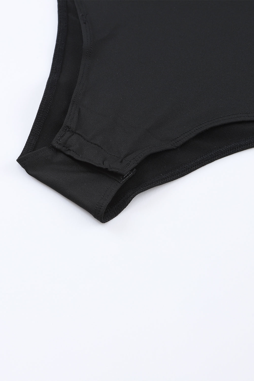 Black Rhinestone Fringed Cold Shoulder Long Sleeve Bodysuit