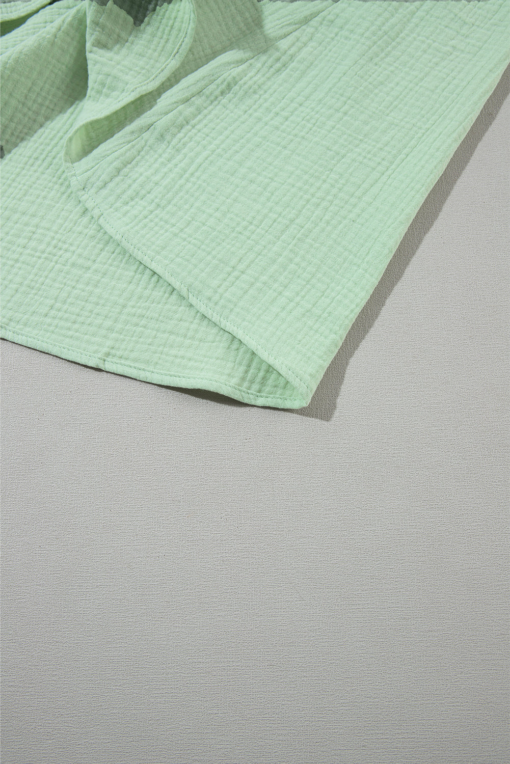 Green Smoked Flounce Sleeve Textured Empire Waist Maxi Dress