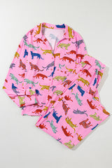 Pink Cheetah Print Shirt and Pants Pajama Set
