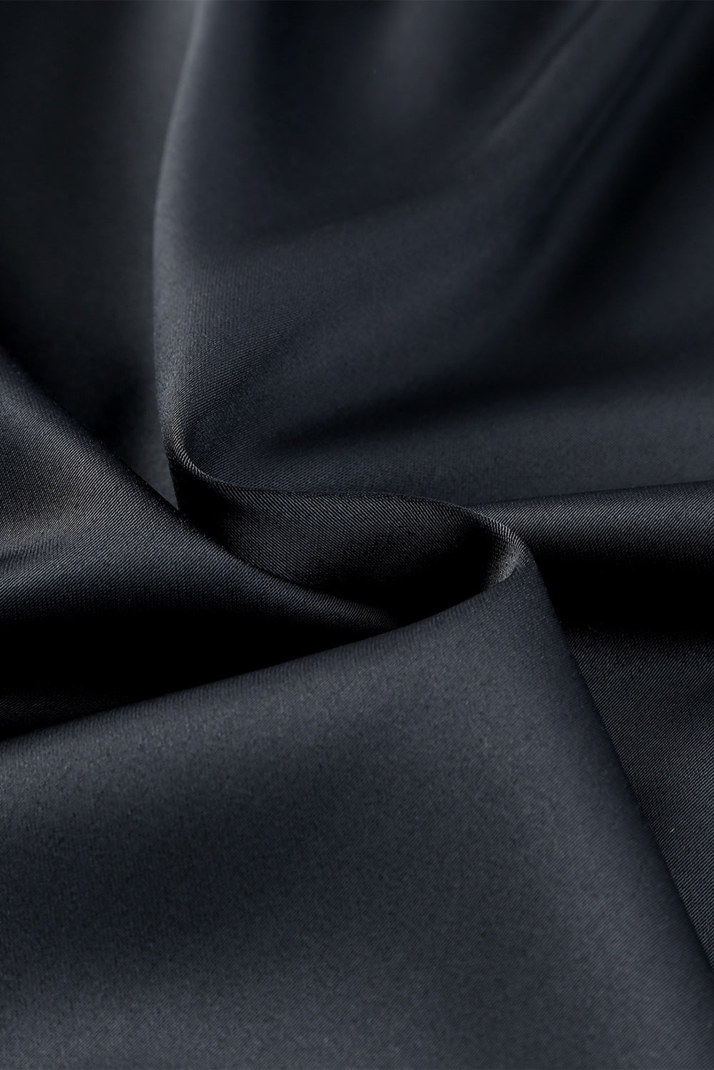 Black Sequin Splicing Pocket Buttoned Shirt Dress
