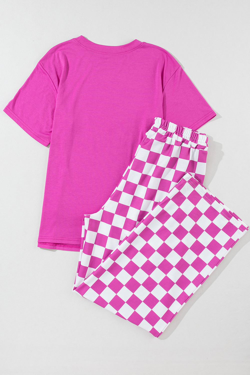 Bright Pink Be Mine Print Tee and Pants Lounge Set