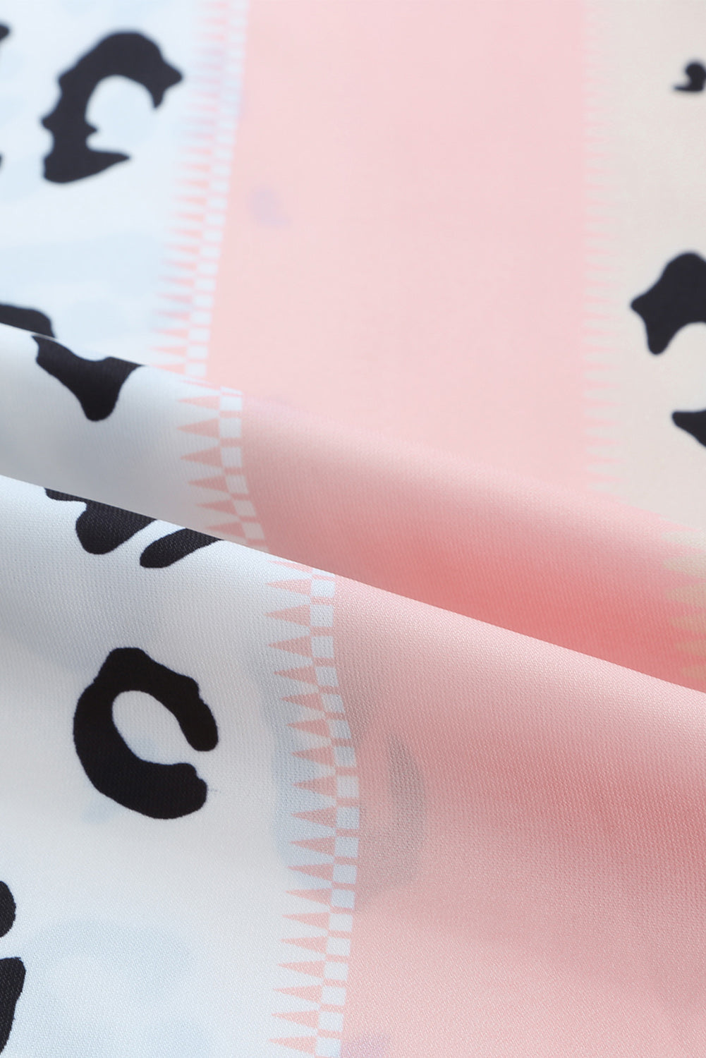 Pink Leopard Color Block Mix Print Pocketed Jumpsuit
